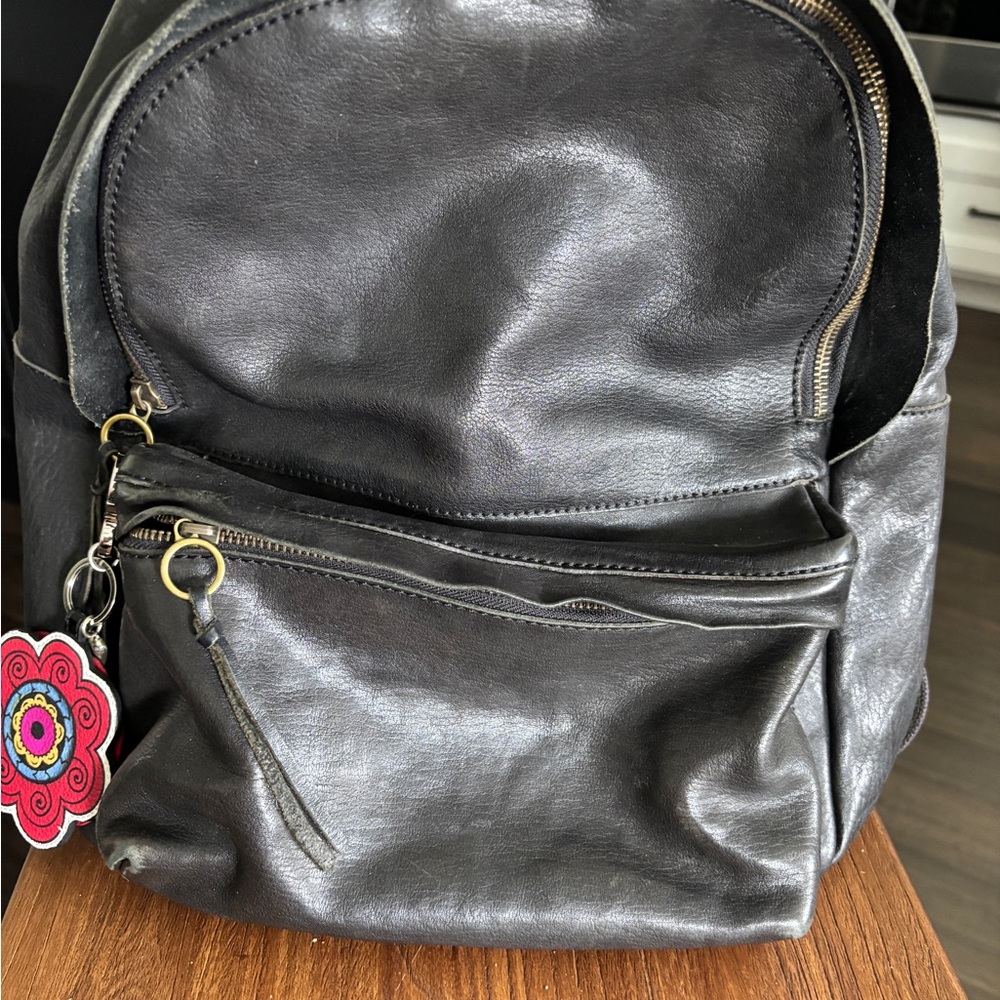 MADEWELL Black Backpack with Gold Hardware